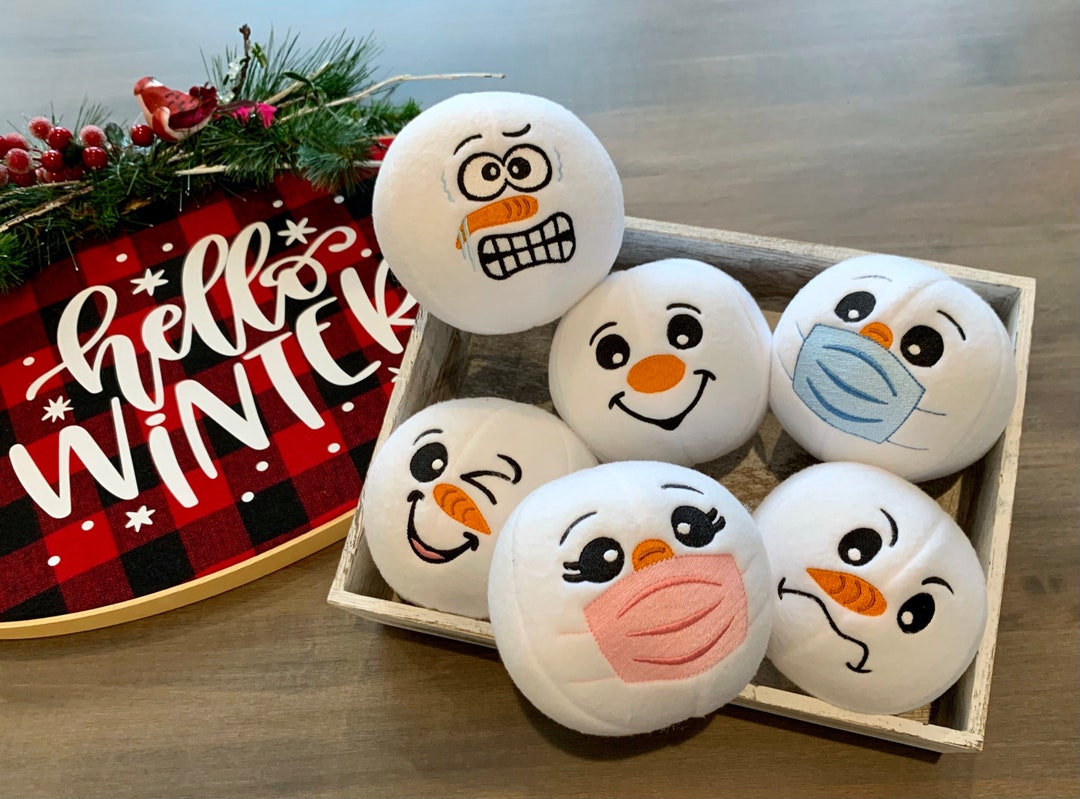 Snowman Snowballs Set 7 Machine Embroidery Design Files Instant