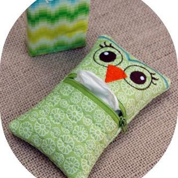 Owl Tissue Holder Machine Embroidery Design File