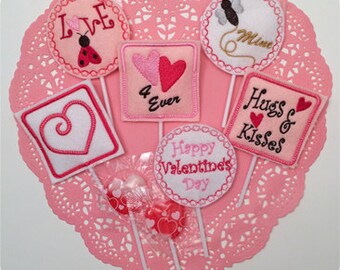 In de Hoop Valentine Sucker houders Set Machine borduurwerk ontwerp bestanden direct downloaden