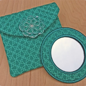 In the Hoop Mirror Case and Mirror Pouch Set Machine Embroidery Files Instant Download