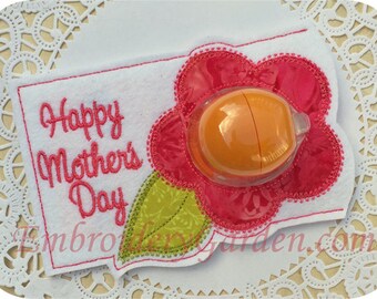 In the Hoop Mothers Day EOS Card Holder Machine Embroidery Design File INstant Download