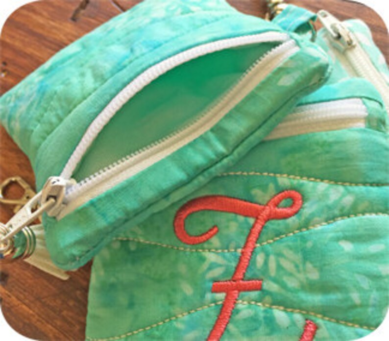 In the Hoop Monogram Zipper Cases Machine Embroidery Design Etsy UK