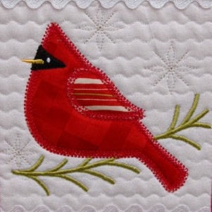 Holiday Birdies Machine Embroidery Applique Files Instant Download image 1