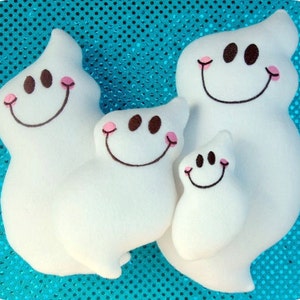 In the Hoop Ghost Softie Toys 機械刺繍デザインファイルの即時ダウンロード