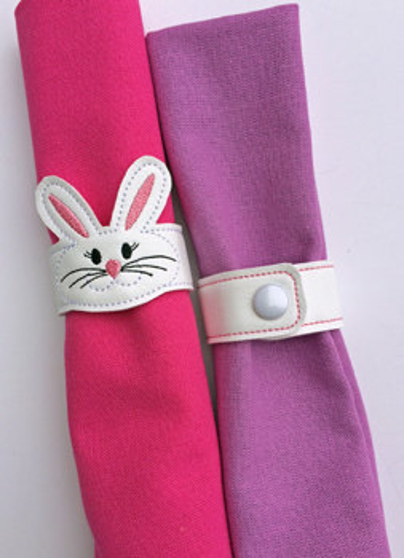 In the Hoop Spring Napkin Rings Set Machine Embroidery Design Etsy UK