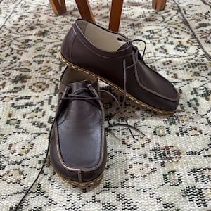 Natural Barefoot Brown Men Shoes, Leather Shoes Men, Handmade Zero Drop Shoes, Minimalist Shoes, Earting Comfy Shoes, Men Wider Shoes,