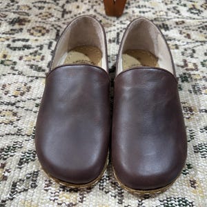 Earting Barefoot Handmade Crazy Brown For Men Shoes, Barefoot Leather Shoes, Wide Toe Box Brown Slip On, Men Loafers Footwear, Slip On Shoes