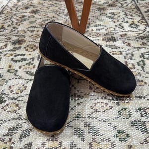 Handmade Suede Barefoot Slip On Shoes: Wide Toe Box, Minimalist Design