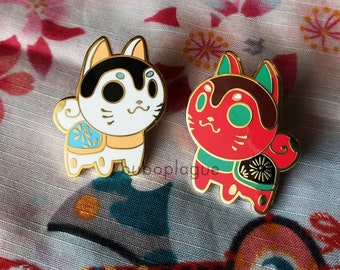 CLEARANCE Inu Hariko enamel pins (red and white)