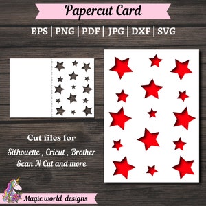 Capa de cartão com design SVG de estrelas, pop-up de duas camadas de feliz aniversário, feliz aniversário de casamento, arquivos SVG de cartão comemorativo para Silhouette e Cricut.