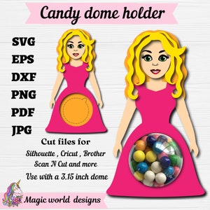 "Prinzessin Süßigkeiten Halter SVG - 3D Mädchen Kuppel mit Öffnungsmechanismus - Mädchen Geburtstag Leckerli Box - Perfekt für Prinzessin Gastgeschenke"