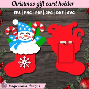 Christmas Snowman Gift Card Holder SVG: Cricut, Silhouette (Digital Download)