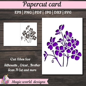 Cartão violeta africano, Feliz Aniversário, Feliz Aniversário, Feliz Dia das Mães, Cartão de felicitações para Silhouette e Cricut