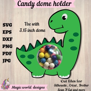 3D Dinosaurier Junge Candy Dome svg. Schokoladenhalter svg. Dinosaurier Bonbonhalter. Dinosaurier Gastgeschenk. T-Rex Geburtstagsparty, Papier Handwerk
