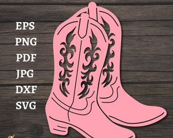 Różowy kowbojski but SVG: pliki do wycinania na wieczór panieński Disco Cowgirl (pobieranie cyfrowe)