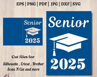 Modern Graduation Announcement Card: Paper Cut Template (SVG, PDF)