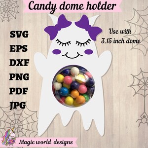 Halloween Ghost Candy Dome Holder SVG: Layered Paper Cut File (Digital Download)