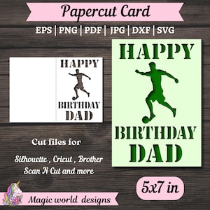 Fußball SVG Geburtstagskarte svg - Perfekt für den Vatertag oder das Geschenk der Männer