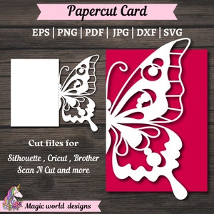 Design SVG de cartão de borboleta, pop-up de duas camadas de feliz aniversário, aniversário de casamento, arquivos SVG recortados em papel para Silhouette e Cricut.