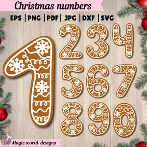 Calendario dell'Avvento, numeri di pan di zenzero di Natale, biscotti di pan di zenzero, celebrazione di creazione di biglietti di scrapbooking, clip art, file svg per cricute