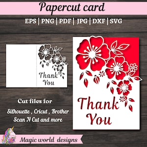 Wildflowers bedankkaart SVG, digitaal bestand compatibel met cricut- en silhouette-snijmachines
