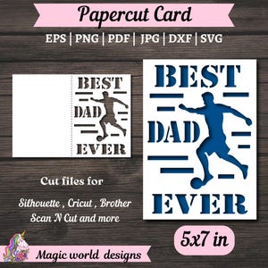 Fußball-Svg-Geburtstagskarte, Vatertagskarten SVG, Bester Papa aller Zeiten Karte svg, Geschenk für Mann