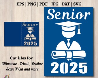 Minimalist Senior Announcement Card, Graduation Party Invitation Template, paper cut, Graduation Invite
