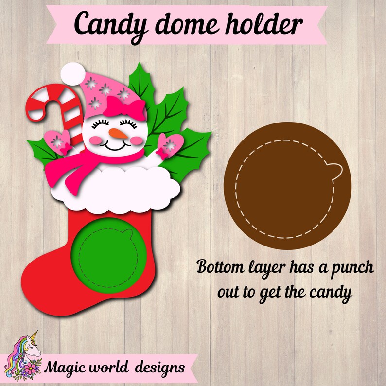 Stuffer Svg Christmas Candy Dome SVG, Snowman Stocking Stuffer, Paper Cut File ...