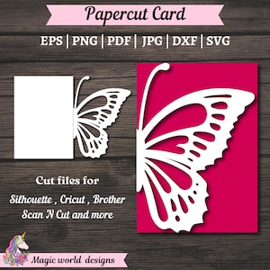 Butterfly Card Cover SVG Design, Pop Up two layers Happy Birthday, Happy Anniversary, Greeting Card SVG files for Silhouette  Cricut.