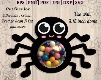 Pajęcza kopuła cukierkowa SVG: Pojemnik na smakołyki na Halloween (pobranie cyfrowe)