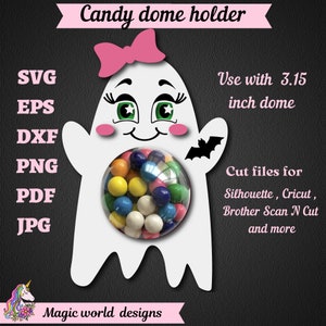 Ghost Candy Dome SVG, Halloween Party Favor (Digital Download)