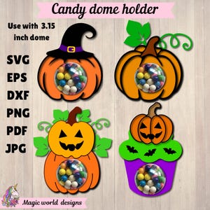 Halloween Candy Dome SVG Bundle: Pumpkin, Chocolate Holder (Digital Download)