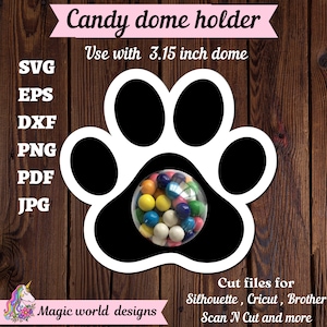 Hondenpoot snoep koepel svg, snoephouder SVG, snoep ornamenten SVG, chocolade houder svg, partijgunst, 3D-gelaagde svg