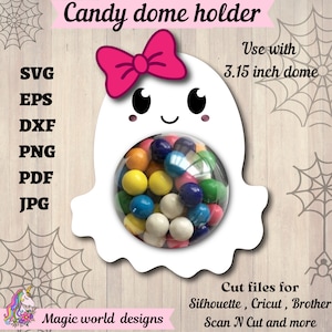 Ghost Candy Dome Holder SVG: Halloween Treat Gift (Digital Download)