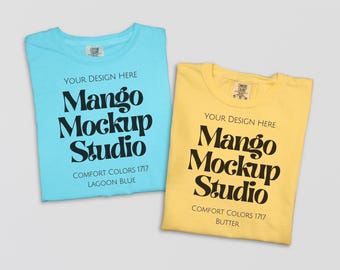 Comfort Colors 1717 Flat Lay Mockups | Comfort Colors 1717 Group Mockups | Real Product Mockup | Print on Demand Mockups | Summer Mockups
