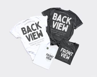 Comfort Colors C1717 Group Shirt Mockup | CC 1717 Front and Back Flat Lay Mockups | CC1717 White Pepper | Digital Download