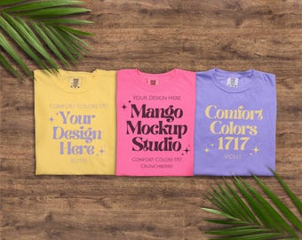 Comfort Colors 1717 platliggende mockups | Comfort Colors 1717-groepsmockups | Mockup met echt product | Print-on-demand-mockups | Mockupbundels