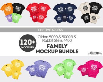 120+ Gildan Shirt Mockups Bundle | Family Group Apparel Mockups | T-Shirt Mockup Bundle | Lifetime Access