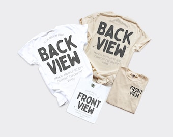 Comfort Colors C1717 Group Shirt Mockup | CC 1717 Front and Back Flat Lay Mockups | CC1717 White Ivory | Digital Download