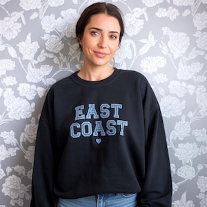 East Coast Sweatshirt, Vacation Pullover Sweatshirt, Summer Beach Shirt, Girls Weekend Trip Gift, Coastal Crewneck, Preppy Beach Sweatshirt