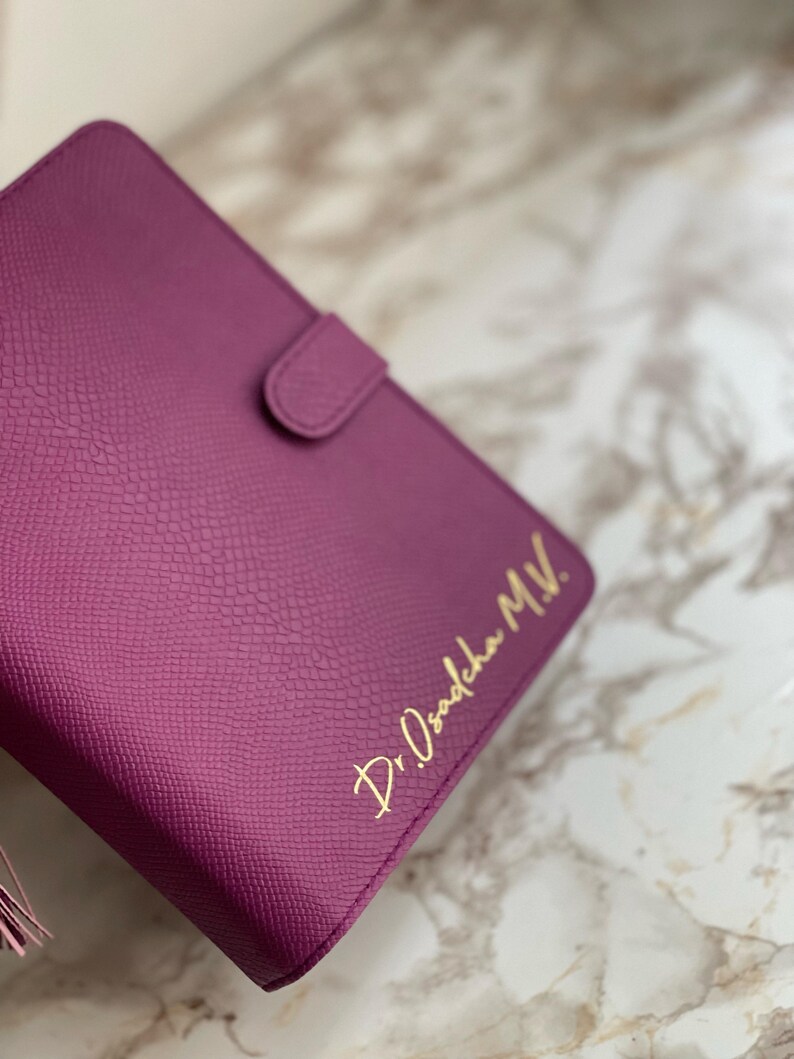 Caderno personalizado com textura de python em couro vegano: A5/A6 com encadernação em argola imagem 17