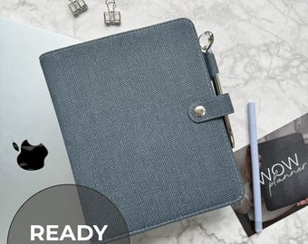 Handmade A5 textured Faux Leather Planner Binder: Personal Organizer