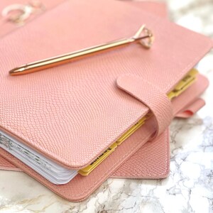 Caderno personalizado com textura de python em couro vegano: A5/A6 com encadernação em argola imagem 16