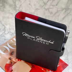 Caderno personalizado com textura de python em couro vegano: A5/A6 com encadernação em argola imagem 2