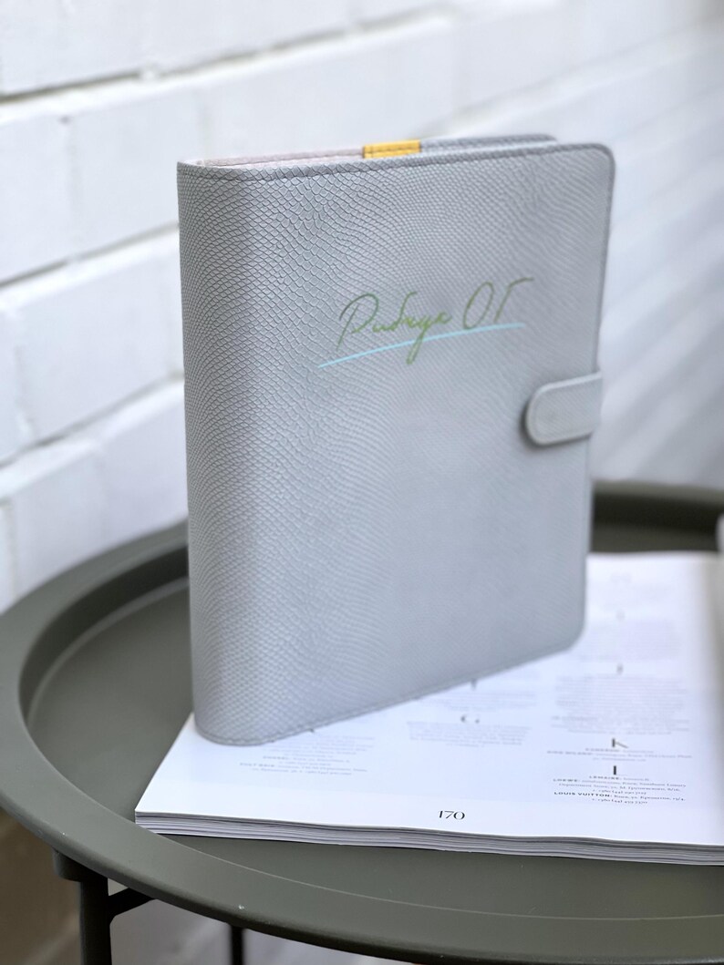 Caderno personalizado com textura de python em couro vegano: A5/A6 com encadernação em argola imagem 11