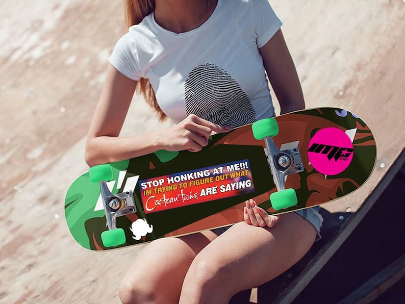 Stop honking at me funny trendy band bumper sticker, music meme bumper sticker, funny trendy sticker decal, internet humor first car gift on skateboard deck as skateboard sticker/decal