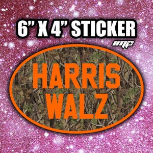 Harris Walz 2024 Election Camouflage Hat Bumper Sticker, Kamala, Midwest Princess Chappell Roan Harris Walz Decal, Kamala for President
