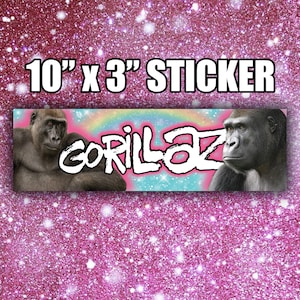 Gorillaz Band as Gorillas, Funny Trendy Band Bumper Sticker, Music Meme Sticker Decal, Cute Girly, Gen Z Bumper Sticker, Internet Humor