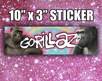 Gorillaz Band as Gorillas Sticker: Funny Music Meme Decal (3"x10")