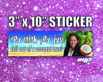 Sticker pour voiture Kamala Harris Coconut Tree (3 x 10)